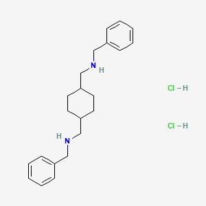 molecular formula C22H32Cl2N2 B12776810 1,4-Bis(2-chlorobenzylaminomethyl)cyclohexane dihydrochloride, trans- CAS No. 1241-25-4