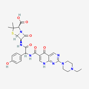 (2S,5R,6R)-6-[[2-[[2-(4-ethylpiperazin-1-yl)-5-oxo-8H-pyrido[2,3-d]pyrimidine-6-carbonyl]amino]-2-(4-hydroxyphenyl)acetyl]amino]-3,3-dimethyl-7-oxo-4-thia-1-azabicyclo[3.2.0]heptane-2-carboxylic acid