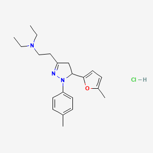 Pyrazoline, 3-(2-(diethylamino)ethyl)-5-(5-methyl-2-furyl)-1-(p-tolyl)-, hydrochloride