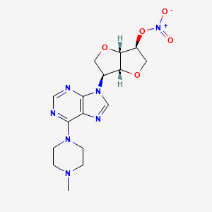 [(3S,3aR,6S,6aS)-3-[6-(4-methylpiperazin-1-yl)purin-9-yl]-2,3,3a,5,6,6a-hexahydrofuro[3,2-b]furan-6-yl] nitrate