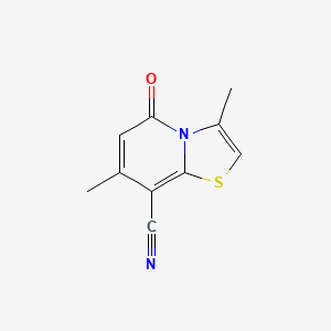 molecular formula C10H8N2OS B1277693 3,7-二甲基-5-氧代-5H-[1,3]噻唑并[3,2-a]吡啶-8-腈 CAS No. 863763-95-5