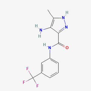 1H-Pyrazole-3-carboxamide, 4-amino-5-methyl-N-(3-(trifluoromethyl)phenyl)-