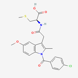 molecular formula C23H23ClN2O5S B12776943 Alanine, N-((1-(4-chlorobenzoyl)-5-methoxy-2-methyl-1H-indol-3-yl)acetyl)-3-(methylthio)- CAS No. 87270-38-0