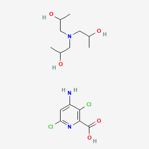 molecular formula C15H25Cl2N3O5 B12776980 Aminopyralid-tris(2-hydroxypropyl)ammonium CAS No. 566191-89-7