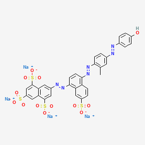 Tetrasodium 7-((4-((4-((4-hydroxyphenyl)azo)-2-methylphenyl)azo)-7-sulphonato-1-naphthyl)azo)naphthalene-1,3,5-trisulphonate