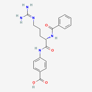 molecular formula C20H23N5O4 B1277700 (S)-4-((5-胍基-2-(苯甲酰氨基)-1-氧戊基)氨基)苯甲酸 CAS No. 60833-82-1