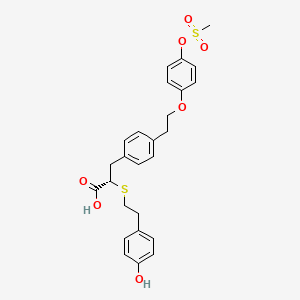 Benzenepropanoic acid, alpha-((2-(4-hydroxyphenyl)ethyl)thio)-4-(2-(4-((methylsulfonyl)oxy)phenoxy)ethyl)-, (-)-