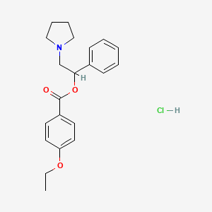 Benzoic acid, p-ethoxy-, alpha-(1-pyrrolidinylmethyl)benzyl ester hydrochloride