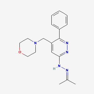 3(2H)-Pyridazinone, 5-(4-morpholinylmethyl)-6-phenyl-, (1-methylethylidene)hydrazone