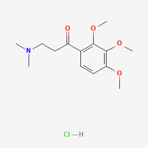 molecular formula C14H22ClNO4 B12777077 1-Propanone, 3-(dimethylamino)-1-(2,3,4-trimethoxyphenyl)-, hydrochloride CAS No. 153505-66-9