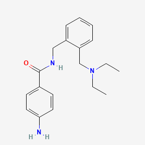 molecular formula C19H25N3O B12777100 Benzamide, p-amino-N-(o-((diethylamino)methyl)benzyl)- CAS No. 84227-74-7