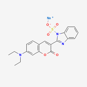 Sodium 2-(7-(diethylamino)-2-oxo-2H-1-benzopyran-3-yl)-1H-benzimidazolesulphonate