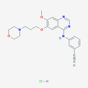 molecular formula C24H27ClN4O3 B12777127 N-(3-ethynylphenyl)-7-methoxy-6-(3-morpholin-4-ylpropoxy)quinazolin-4-amine;hydrochloride CAS No. 1172626-99-1