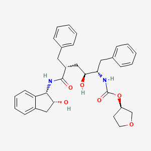 Carbamic acid, (5-((2,3-dihydro-2-hydroxy-1H-inden-1-yl)amino)-2-hydroxy-5-oxo-1,4-bis(phenylmethyl)pentyl)-, tetrahydro-3-furanyl ester, (1S-(1alpha(1R*(S*),2R*,4S*),2alpha))-