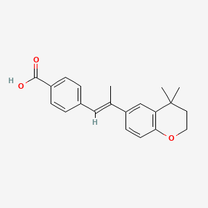 molecular formula C21H22O3 B12777189 (E)-p-(2-(4,4-Dimethylchroman-6-yl)propenyl)benzoic acid CAS No. 88579-29-7