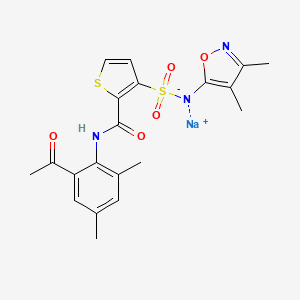 sodium;[2-[(2-acetyl-4,6-dimethylphenyl)carbamoyl]thiophen-3-yl]sulfonyl-(3,4-dimethyl-1,2-oxazol-5-yl)azanide