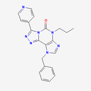 5H-1,2,4-Triazolo(3,4-i)purin-5-one, 6,9-dihydro-9-(phenylmethyl)-6-propyl-3-(4-pyridinyl)-