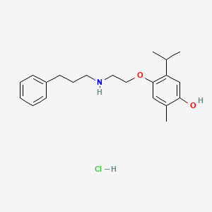 molecular formula C21H30ClNO2 B12777233 Phenol, 2-methyl-5-(1-methylethyl)-4-(2-((3-phenylpropyl)amino)ethoxy)-, hydrochloride CAS No. 84541-80-0