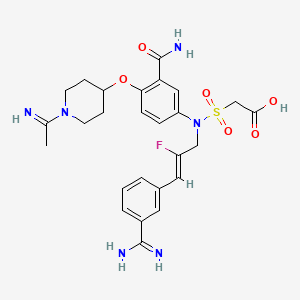 2-[[(Z)-3-(3-carbamimidoylphenyl)-2-fluoroprop-2-enyl]-[3-carbamoyl-4-(1-ethanimidoylpiperidin-4-yl)oxyphenyl]sulfamoyl]acetic acid