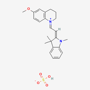 hydrogen sulfate;6-methoxy-1-[(2E)-2-(1,3,3-trimethylindol-2-ylidene)ethylidene]-3,4-dihydro-2H-quinolin-1-ium