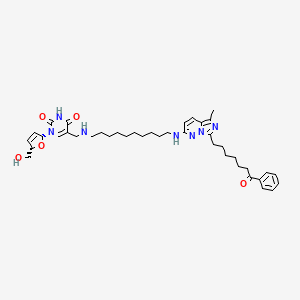 Thymidine, 2',3'-didehydro-3'-deoxy-alpha-((10-((5-methyl-7-(7-oxo-7-phenylheptyl)imidazo(1,5-b)pyridazin-2-yl)amino)decyl)amino)-