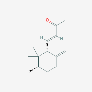 B12777420 3-Buten-2-one, 4-((1R,3S)-2,2,3-trimethyl-6-methylenecyclohexyl)-, (3E)- CAS No. 89888-04-0