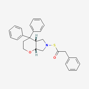 Thiopyrano(2,3-c)pyrrole, octahydro-4,4-diphenyl-6-(phenylacetyl)-, cis-(+-)-