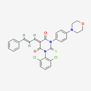 1-(2,6-Dichlorophenyl)-3-(4-morpholinophenyl)-5-(3-phenyl-2-propenylidene)thiobarbituric acid