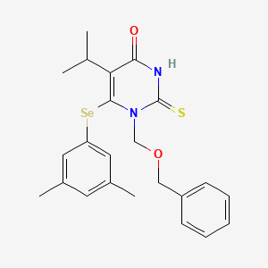 4(1H)-Pyrimidinone, 6-((3,5-dimethylphenyl)seleno)-2,3-dihydro-5-(1-methylethyl)-1-((phenylmethoxy)methyl)-2-thioxo-