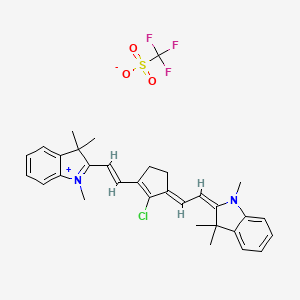 (2E)-2-[(2E)-2-[2-chloro-3-[(E)-2-(1,3,3-trimethylindol-1-ium-2-yl)ethenyl]cyclopent-2-en-1-ylidene]ethylidene]-1,3,3-trimethylindole;trifluoromethanesulfonate