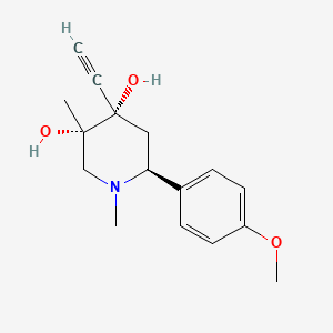 trans-1,3-Dimethyl-4-ethynyl-6-(4-methoxyphenyl)-3,4-piperidinediol