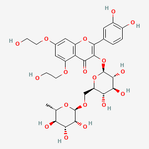 molecular formula C31H38O18 B12777823 5,7-Di-O-(beta-hydroxyethyl)rutoside CAS No. 862127-03-5