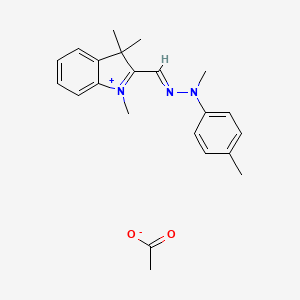 3H-Indolium, 1,3,3-trimethyl-2-((methyl(4-methylphenyl)hydrazono)methyl)-, acetate