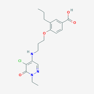 4-(3-((5-Chloro-1-ethyl-1,6-dihydro-6-oxo-4-pyridazinyl)amino)propoxy)-3-propylbenzoic acid