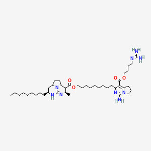 1H-5,6,8b-Triazaacenaphthylene-3-carboxylic acid, 2,2a,3,4,5,7,8,8a-octahydro-4-methyl-7-nonyl-, 9-(1-amino-4-((4-((aminoiminomethyl)amino)butoxy)carbonyl)-3,5,6,7-tetrahydropyrrolo(1,2-c)pyrimidin-3-yl)nonyl ester, (2aalpha,3beta,4beta,7alpha,8abeta)-