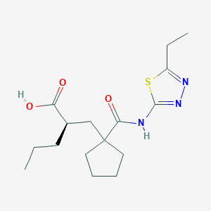 (2R)-2-[[1-[(5-ethyl-1,3,4-thiadiazol-2-yl)carbamoyl]cyclopentyl]methyl]pentanoic acid