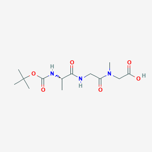 molecular formula C13H23N3O6 B1277822 Boc-Ala-Gly-Sar-OH 