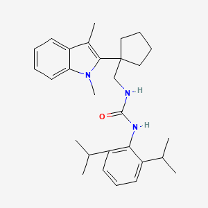 Urea, N-(2,6-bis(1-methylethyl)phenyl)-N'-((1-(1,3-dimethyl-1H-indol-2-yl)cyclopentyl)methyl)-