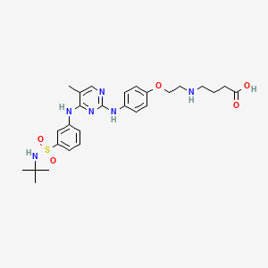 4-[2-[4-[[4-[3-(tert-butylsulfamoyl)anilino]-5-methylpyrimidin-2-yl]amino]phenoxy]ethylamino]butanoic acid