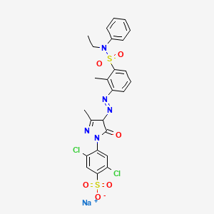 Benzenesulfonic acid, 2,5-dichloro-4-(4-((((ethylphenylamino)sulfonyl)methylphenyl)azo)-4,5-dihydro-3-methyl-5-oxo-1H-pyrazol-1-yl)-, monosodium salt