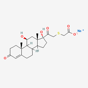 (11-beta)-((11,17-Dihydroxy-3,20-dioxopregn-4-en-21-yl)thio)acetic acid sodium salt