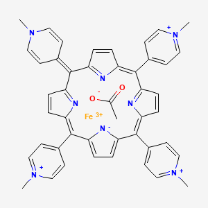 Iron(4+), (acetato-O)((4,4',4'',4'''-(21H,23H-porphine-5,10,15,20-tetrayl)tetrakis(1-methylpyridiniumato))(2-)-N21,N22,N23,N24)-, (SP-5-12)-