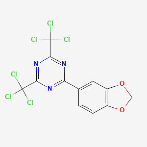 B1277875 2-(1,3-Benzodioxol-5-yl)-4,6-bis(trichloromethyl)-1,3,5-triazine CAS No. 71255-78-2