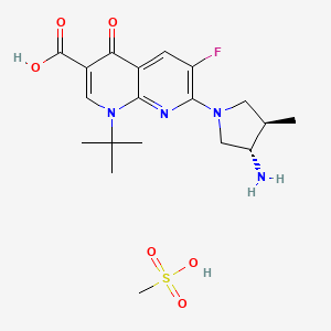 1,8-Naphthyridine-3-carboxylic acid, 1,4-dihydro-7-(3-amino-4-methyl-1-pyrrolidinyl)-1-(1,1-dimethylethyl)-6-fluoro-4-oxo-, (3S-trans)-, monomethanesulfonate