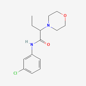 molecular formula C14H19ClN2O2 B12778900 4-Morpholineacetamide, N-(3-chlorophenyl)-alpha-ethyl- CAS No. 84970-25-2