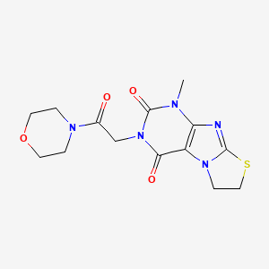 Morpholine, 4-((1,4,6,7-tetrahydro-1-methyl-2,4-dioxothiazolo(2,3-f)purin-3(2H)-yl)acetyl)-