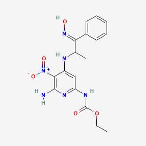 Ethyl (6-amino-4-((2-(hydroxyimino)-1-methyl-2-phenylethyl)amino)-5-nitro-2-pyridinyl)carbamate