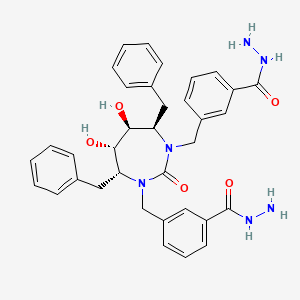 Benzoic acid, 3,3'-(((4R,5S,6S,7R)-tetrahydro-5,6-dihydroxy-2-oxo-4,7-bis(phenylmethyl)-1H-1,3-diazepine-1,3(2H)-diyl)bis(methylene))bis-, dihydrazide