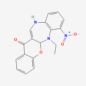 (1)Benzopyrano(2,3-b)(1,5)benzodiazepin-13(5ah)-one, 6,11-dihydro-6-ethyl-7-nitro-