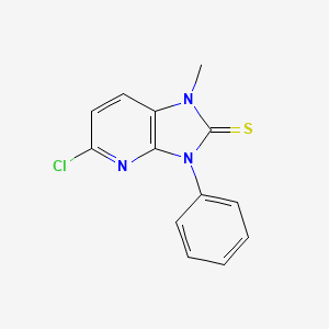 molecular formula C13H10ClN3S B12779116 1-Methyl-3-phenyl-5-chloroimidazo(4,5-b)pyridine-2-thione CAS No. 89660-25-3